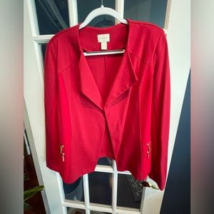 Chicos, rich red zip up jacket